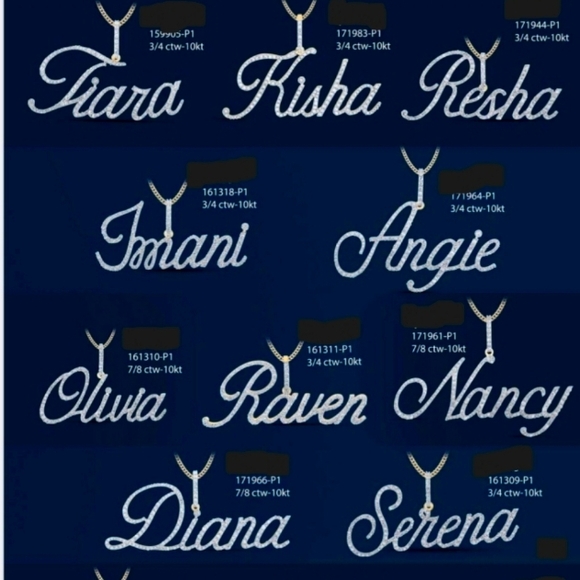 10 kt gold diamond name pendents - Picture 1 of 1